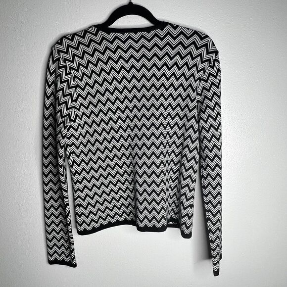 Oscar by Oscar De La Renta | Black/White Cardigan Sweater Size Small - Picture 4 of 5